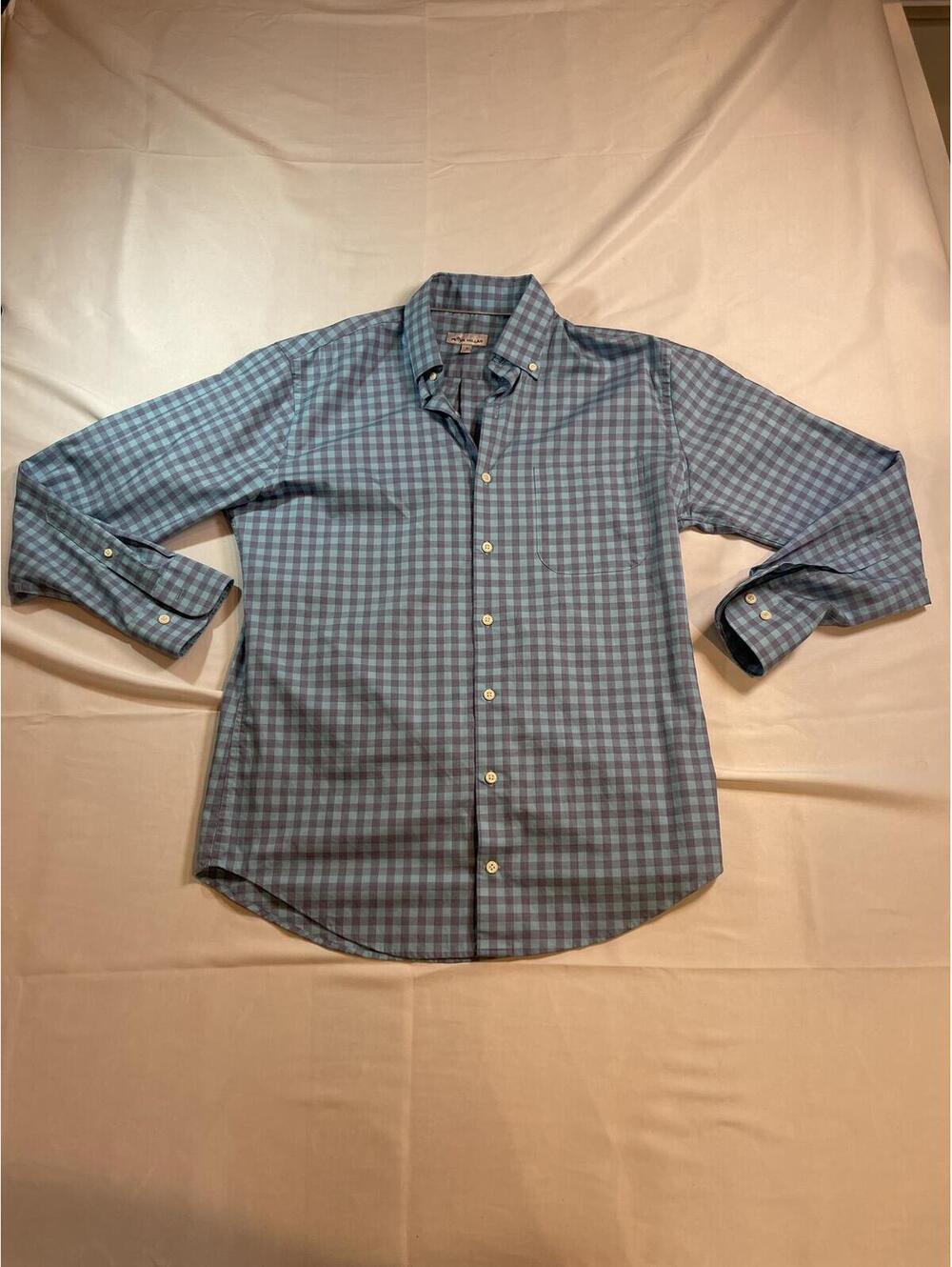 Men’s Size Medium Peter Millar Button Down Checkered Shirt
